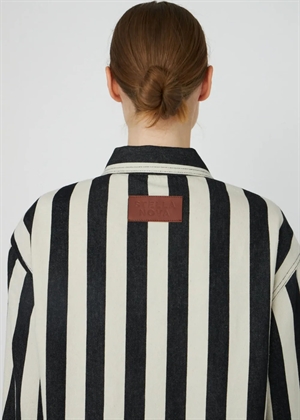 Striped skjorte in cotton Black/Creme Stella Nova 